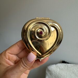 Estee Lauder Gold Swirl Heart Compact